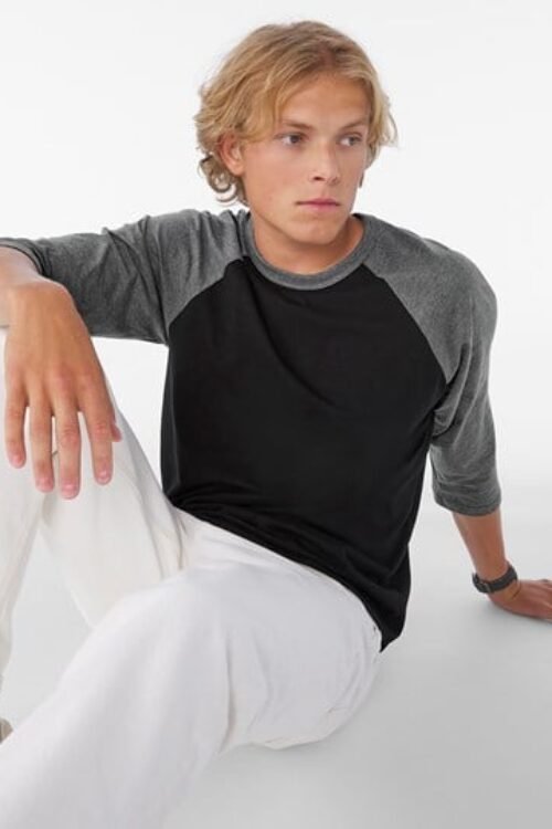 Unisex triblend ¾ sleeve baseball t-shirt